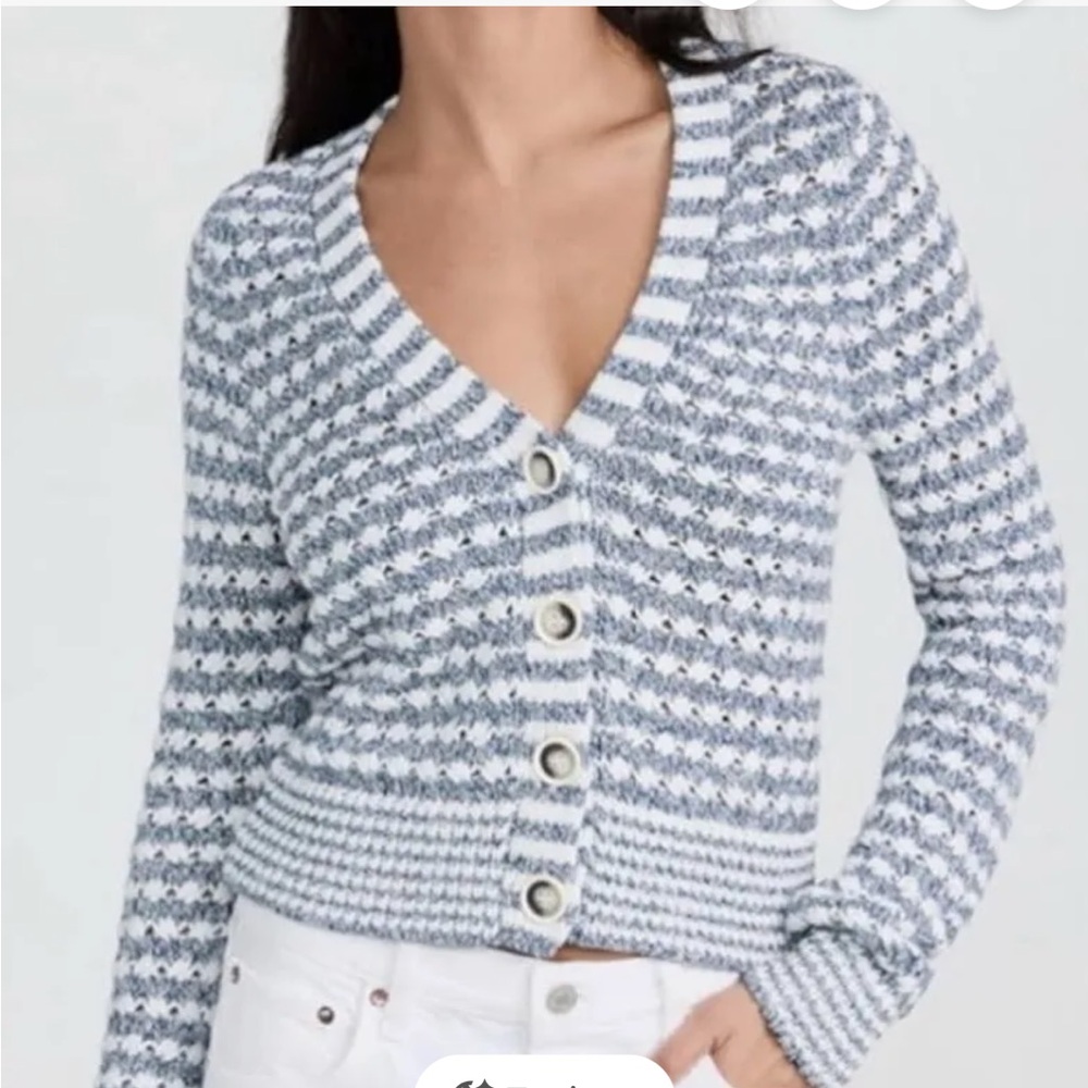 Veronica Beard Blue and White Cardigan